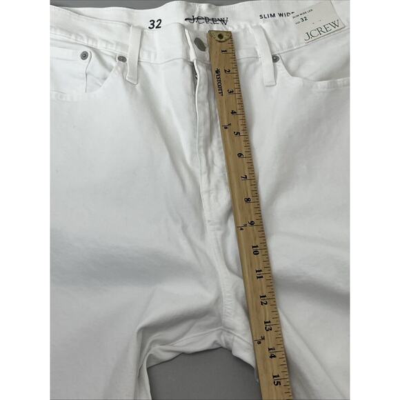 J Crew Slim Wide Leg Jean in White Wash Womens 32 Denim Jeans - Picture 8 of 12